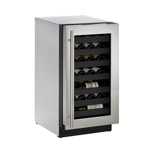 U-LINE 18  Wine Captain 31 Bottle Stainless Steel Wine Cooler- Right Hinge