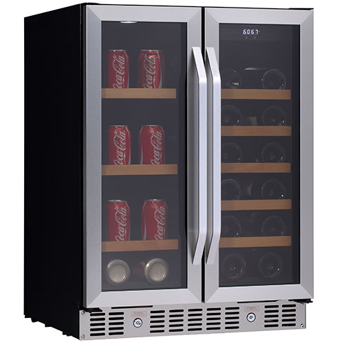 24 Inch Built-In Wine and Beverage Cooler with French Doors