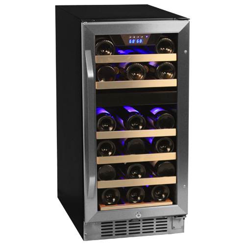 EdgeStar 26 Bottle Dual Zone Stainless Steel BuiltIn Wine Cooler