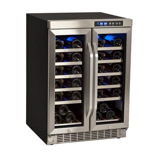 EdgeStar 36 Bottle Built-In Dual Zone French Door Wine Cooler