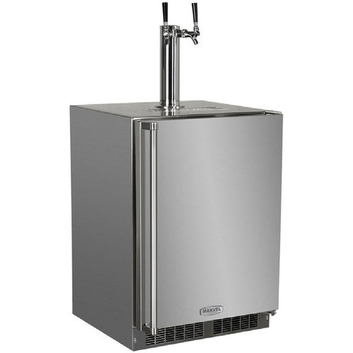 Outdoor Twin Tap Built-In Kegerator Stainless Steel With Lock - Right Hinge