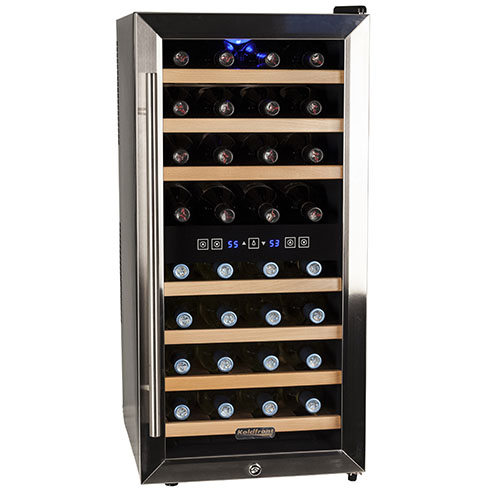 Koldfront 32 Bottle Free Standing Dual Zone Wine Cooler