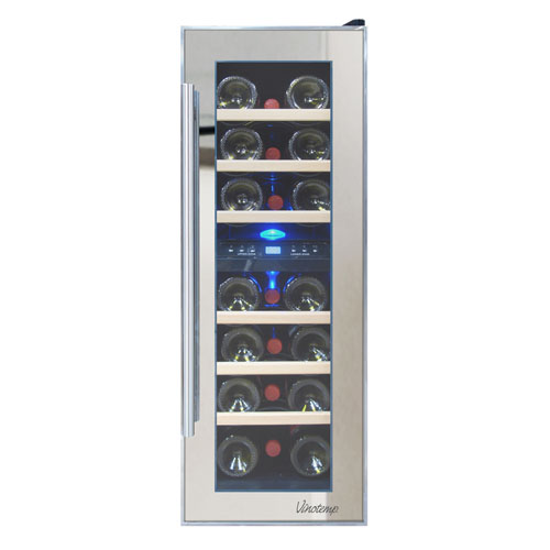 Vinotemp 21 Bottle Dual Zone Thermoelectric Mirrored Wine Cooler